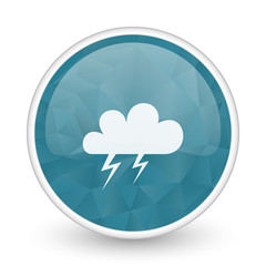 Storm brillant crystal design round blue web icon.
