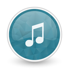 Music brillant crystal design round blue web icon.