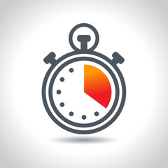 Stopwatch, clock icon. Vector pictogramm on white background. Flat design