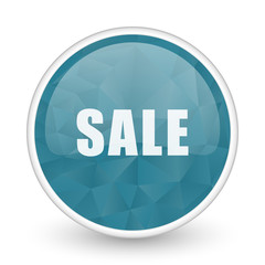 Sale brillant crystal design round blue web icon.