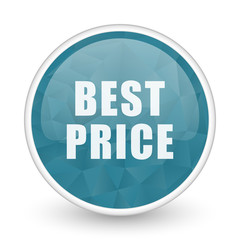 Best price brillant crystal design round blue web icon.