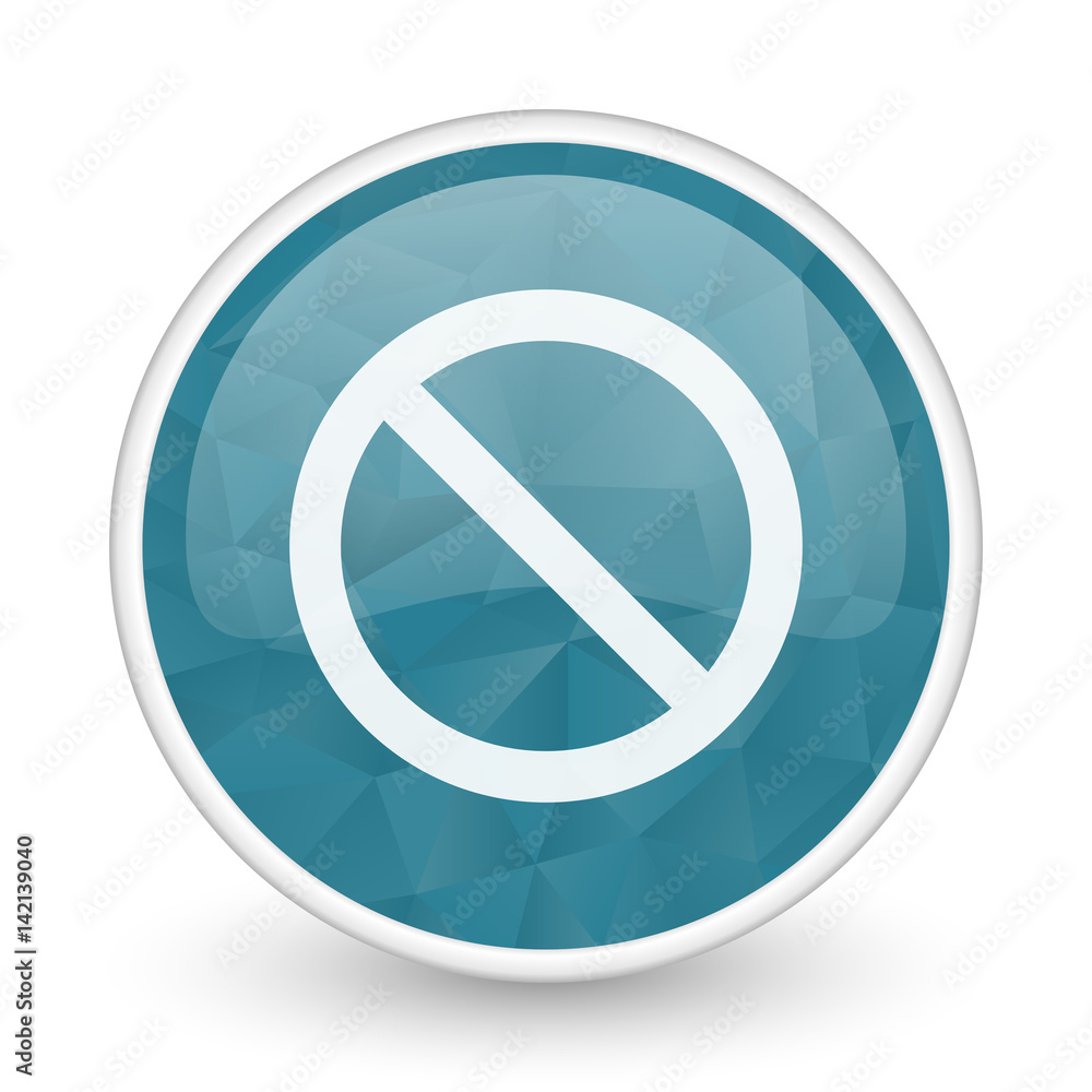Poster access denied brillant crystal design round blue web icon.
