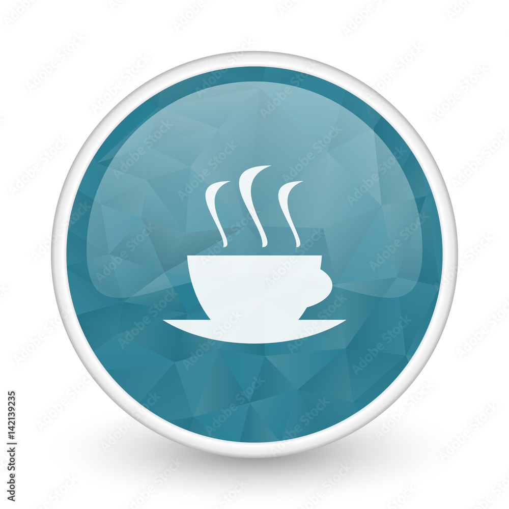 Poster espresso brillant crystal design round blue web icon.