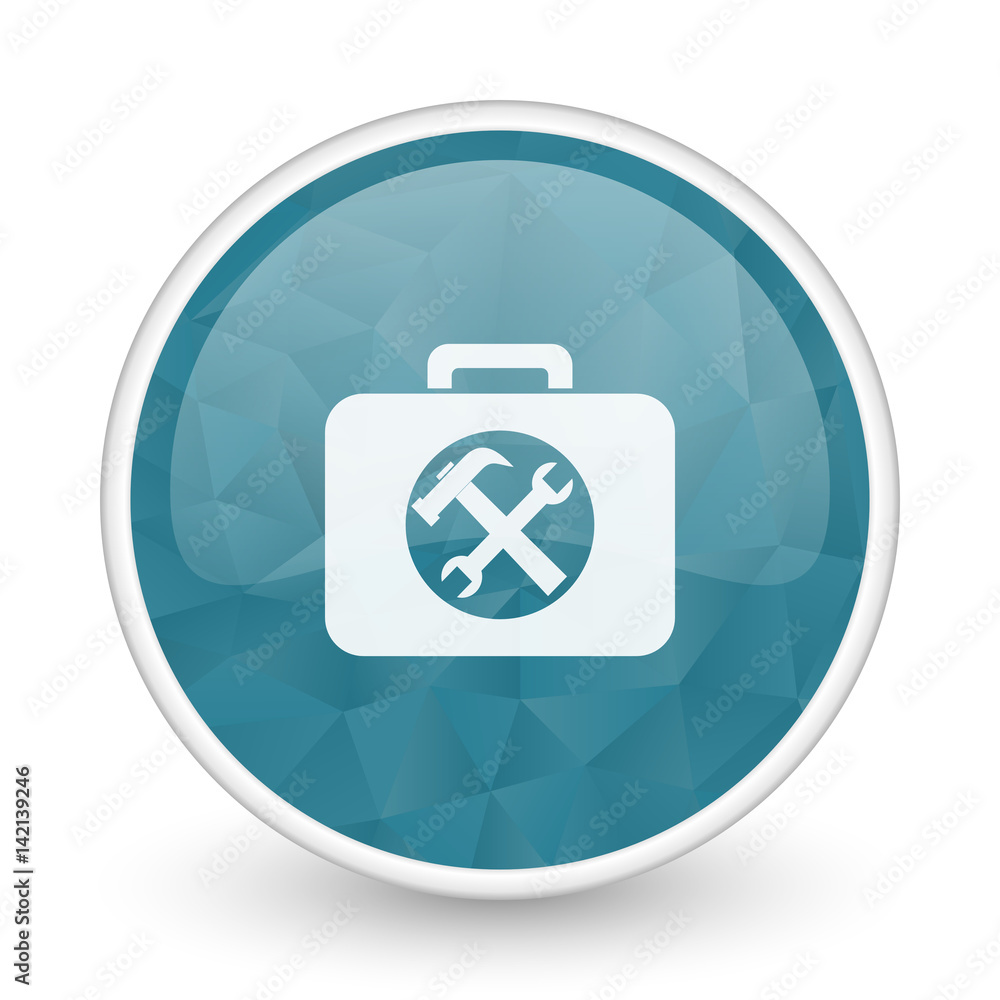 Poster toolkit brillant crystal design round blue web icon.