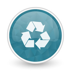 Recycle brillant crystal design round blue web icon.