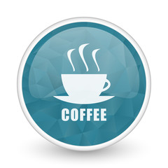 Espresso brillant crystal design round blue web icon.