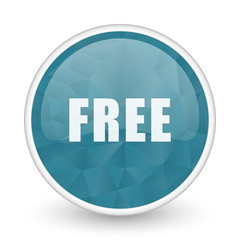Free brillant crystal design round blue web icon.