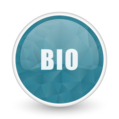 Bio brillant crystal design round blue web icon.