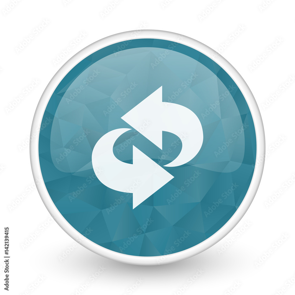 Poster rotation brillant crystal design round blue web icon.