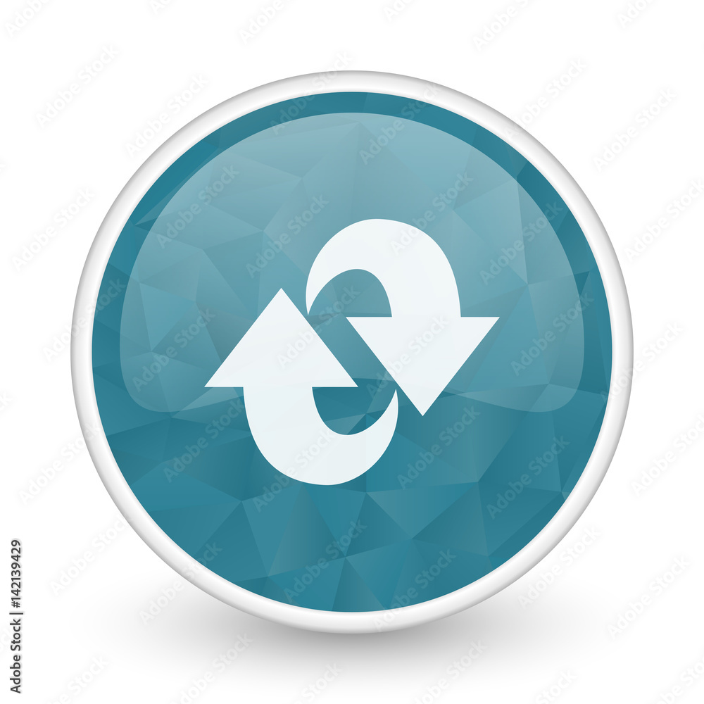 Poster rotation brillant crystal design round blue web icon.