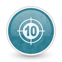 Fototapeta premium Target brillant crystal design round blue web icon.