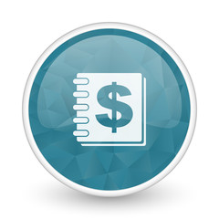 Money brillant crystal design round blue web icon.