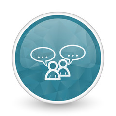 Forum brillant crystal design round blue web icon.