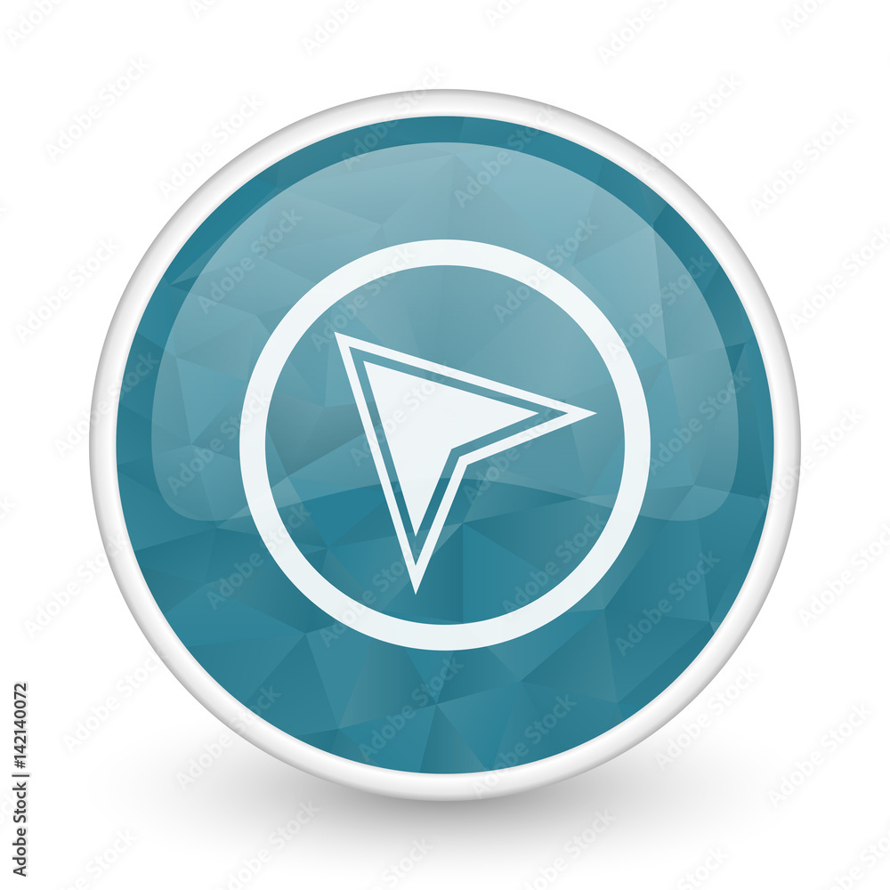 Poster navigation brillant crystal design round blue web icon.