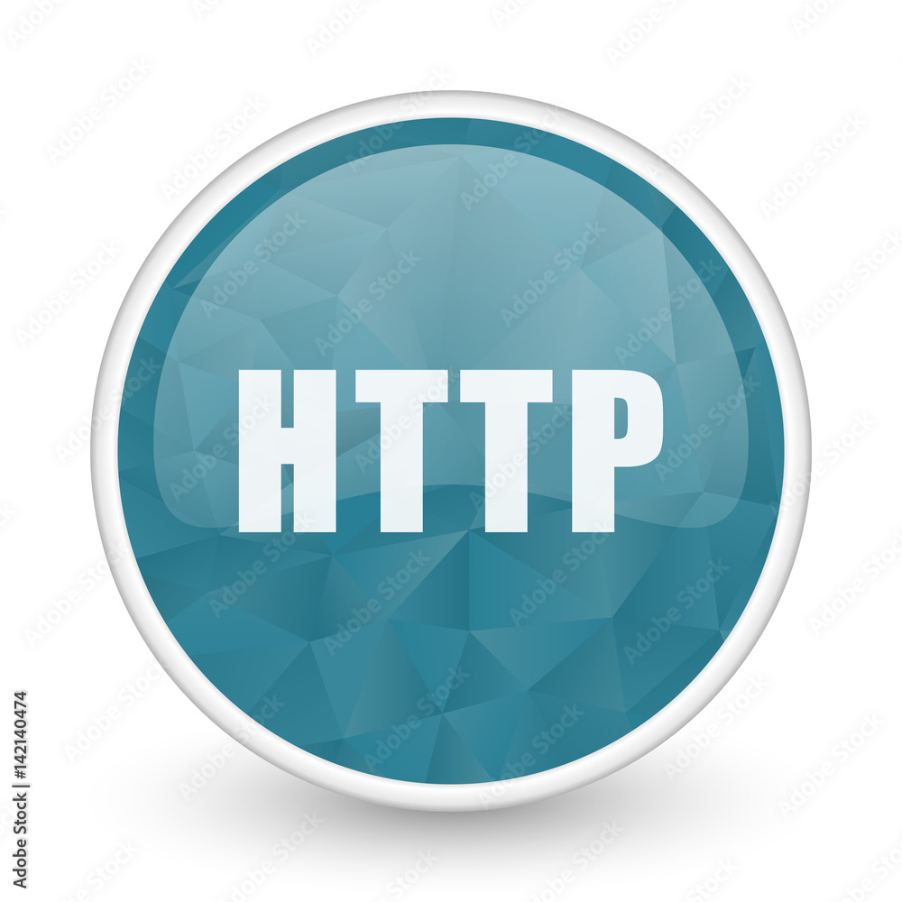 Poster http brillant crystal design round blue web icon.