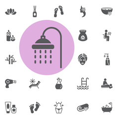 shower icon. spa set vector illustration