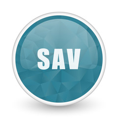 Sav brillant crystal design round blue web icon.