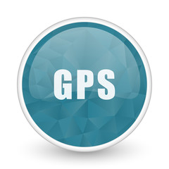 Gps brillant crystal design round blue web icon.