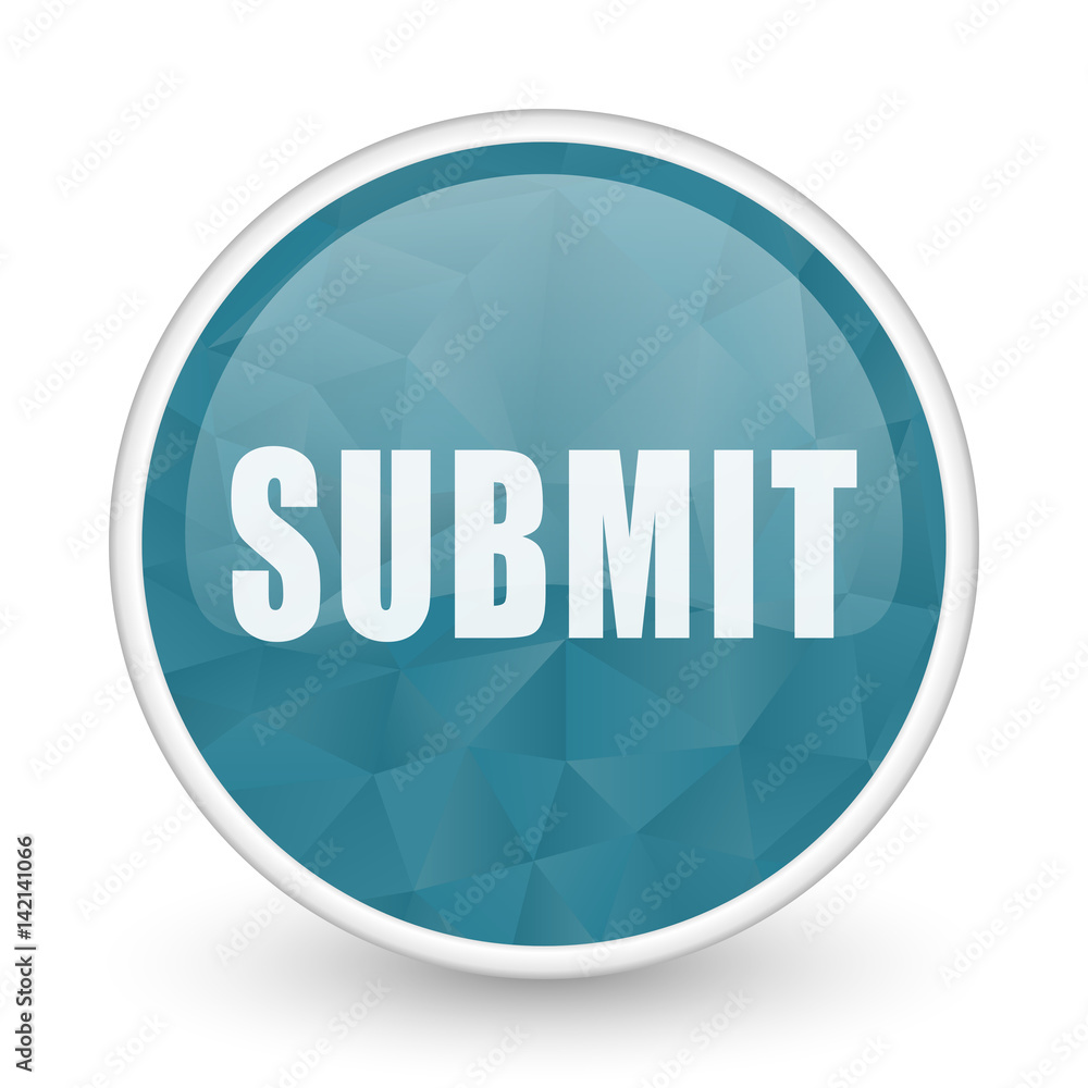 Poster submit brillant crystal design round blue web icon.