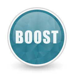 Boost brillant crystal design round blue web icon.