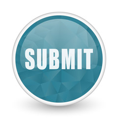 Submit brillant crystal design round blue web icon.