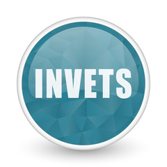 Invest brillant crystal design round blue web icon.