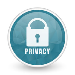 Privacy brillant crystal design round blue web icon.