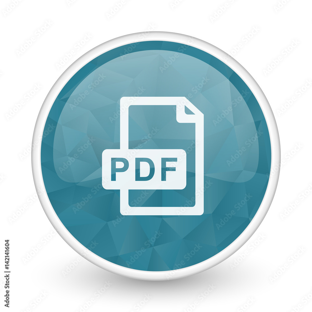 Poster pdf file brillant crystal design round blue web icon.