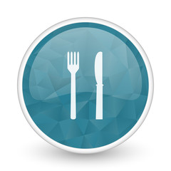 Eat brillant crystal design round blue web icon.