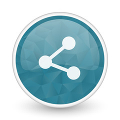Share brillant crystal design round blue web icon.