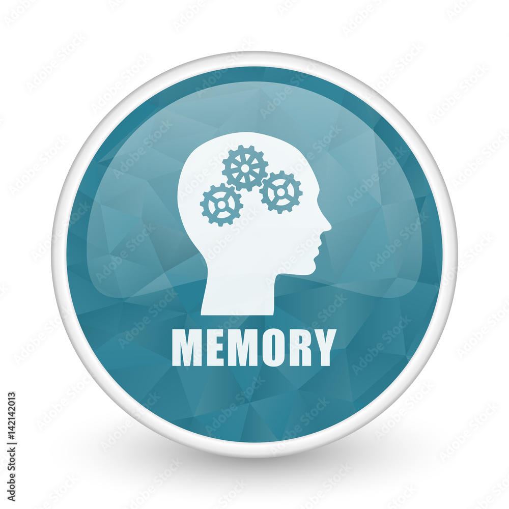 Poster memory brillant crystal design round blue web icon.