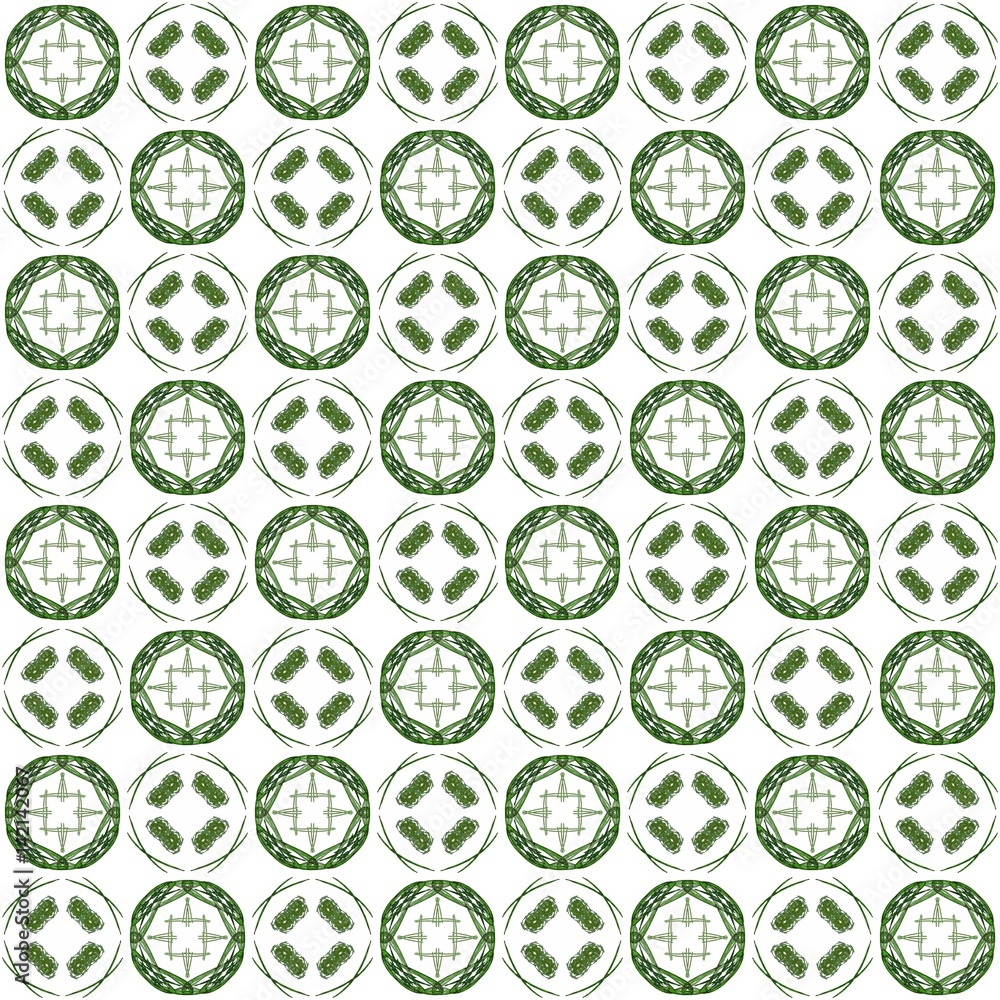 Fototapete seamless texture with 3d rendering abstract fractal green pattern
