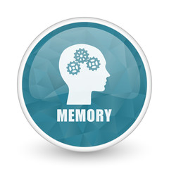 Memory brillant crystal design round blue web icon.