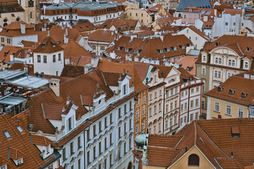 The beautiful mansions in the city Prague