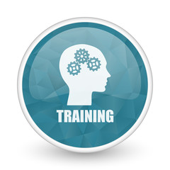 Training brillant crystal design round blue web icon.