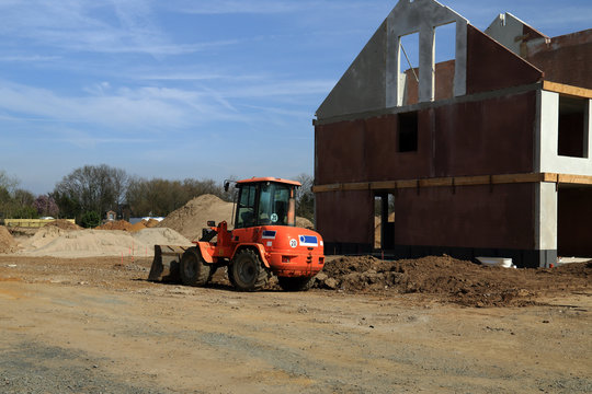 bager on construction site