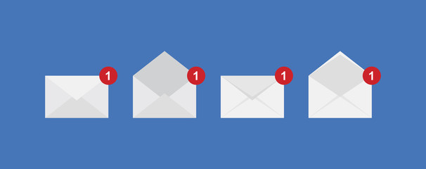 Set icons New message and notification icons. Flat vector illustration EPS 10