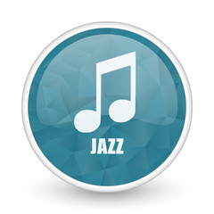 Jazz music brillant crystal design round blue web icon.