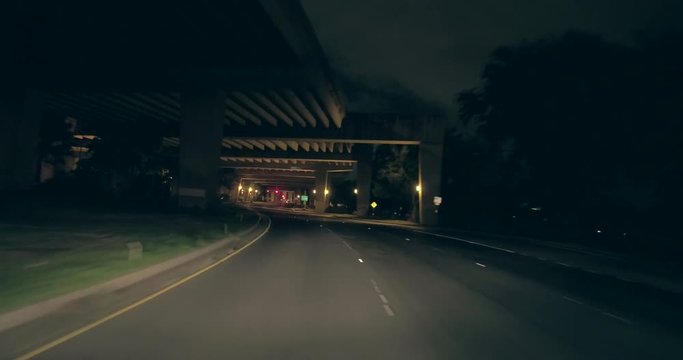 Driving under highway H1 in Honolulu Hawaii