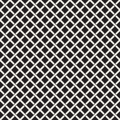 Weave Seamless Pattern. Stylish Repeating Texture. Black and White Geometric Vector Illustration.