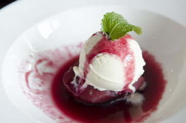 Blueberry cheesecake slice