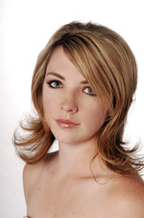 Naklejka premium Beautiful Blonde Woman Portrait Fabulous Eyes
