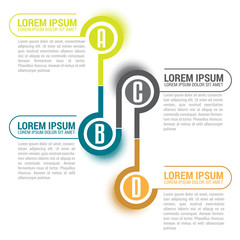 Infographic line with ABCD labels and place for text