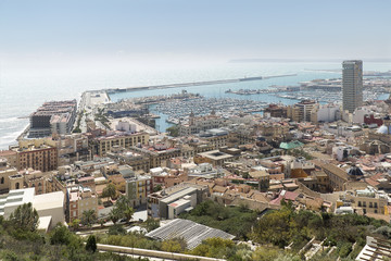 View of Alicante in Spain, from the mountain of Castle of Santa Barbara.
Horizontal shot. Date taken on March 15, 2017.