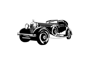 Plakat classic vintage retro car , vector design