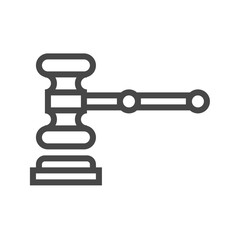 Auction Gavel Thin Line Vector Icon. Flat icon isolated on the white background. Editable EPS file. Vector illustration.