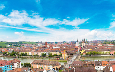 Panoramic aerial view of Wurzburg