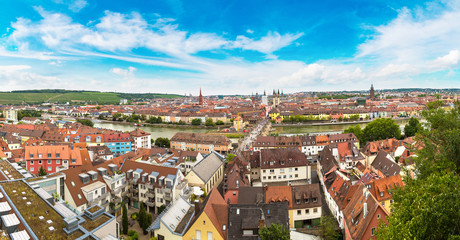 Fototapeta premium Panoramic aerial view of Wurzburg