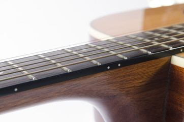Fototapeta premium Closeup to a part of Guitar,isolated on white