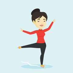 Female figure skater vector illustration.